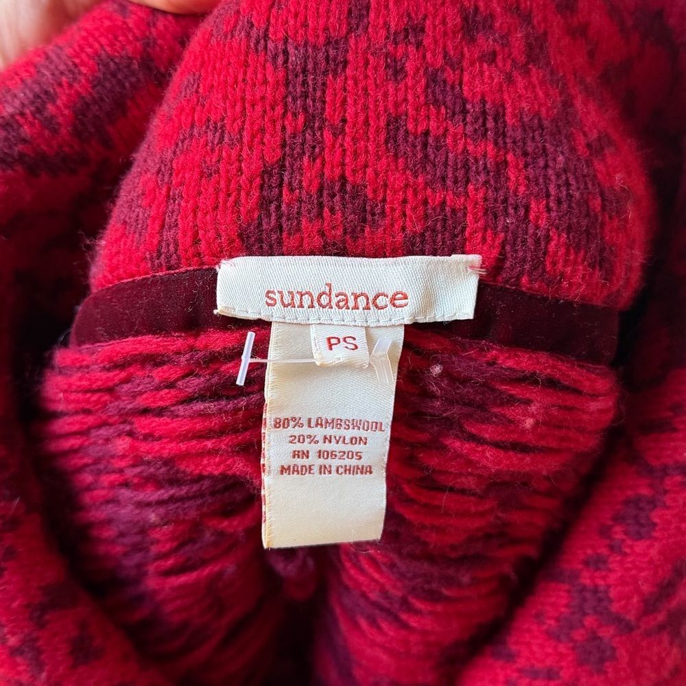 Sundance Fair Isle Lambswool Cardigan Sweater Coat Small Petite - Picture 4 of 4